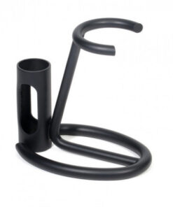 Porte-blaireau et rasoir - Métal peint noir mat