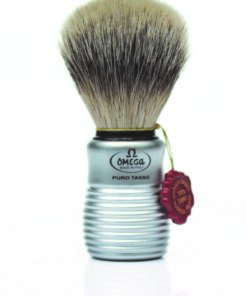 Blaireau Argenté- Manche en aluminium brossé #465